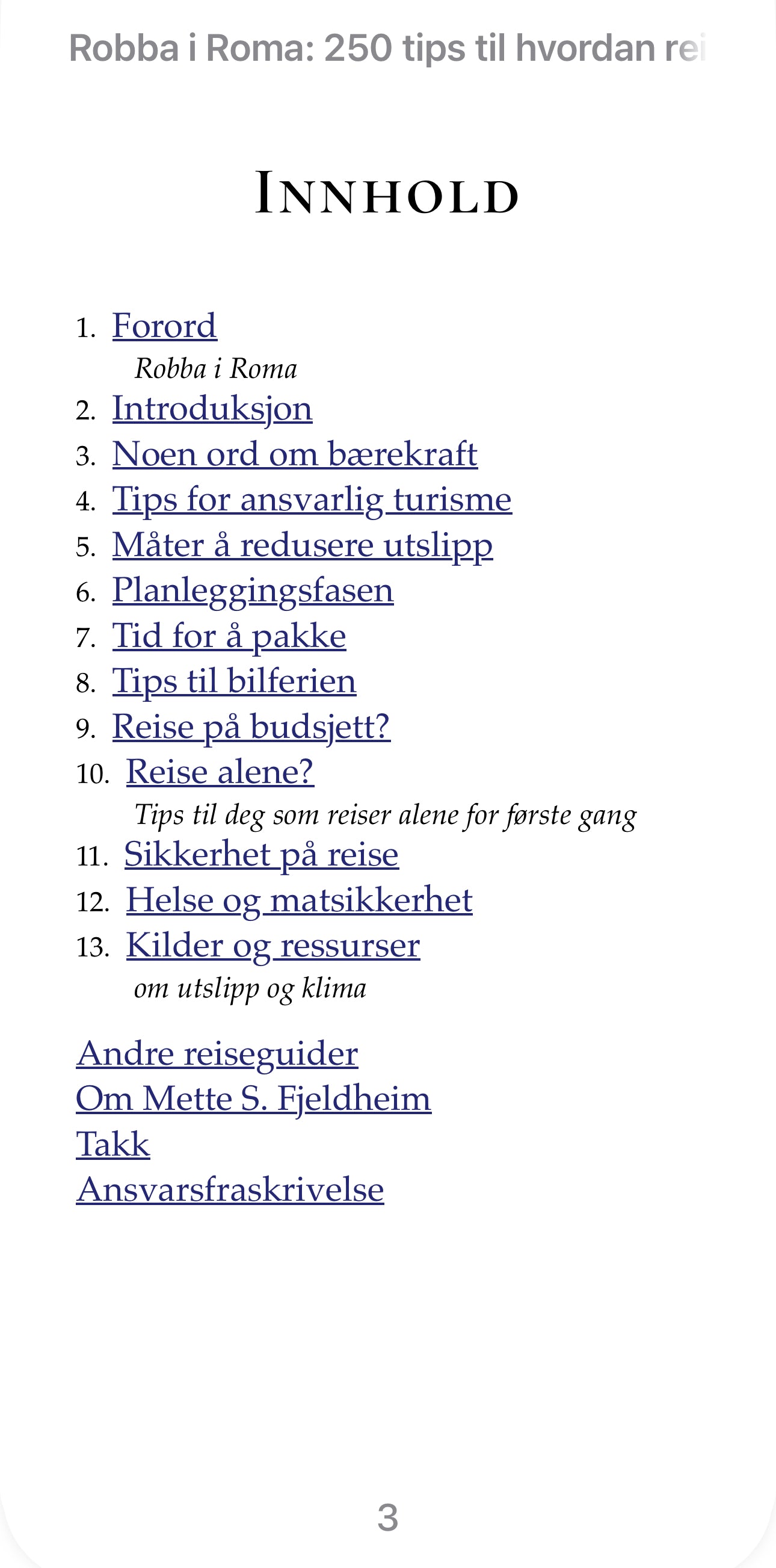 Robba i Roma. 250 tips til hvordan reise bedre og unngå reisetabber